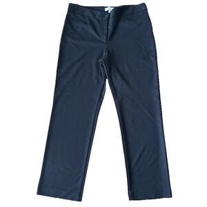 Talbots Women's Black Ponte Knit Stretch Front Welt Pockets StraightLeg Pant 16